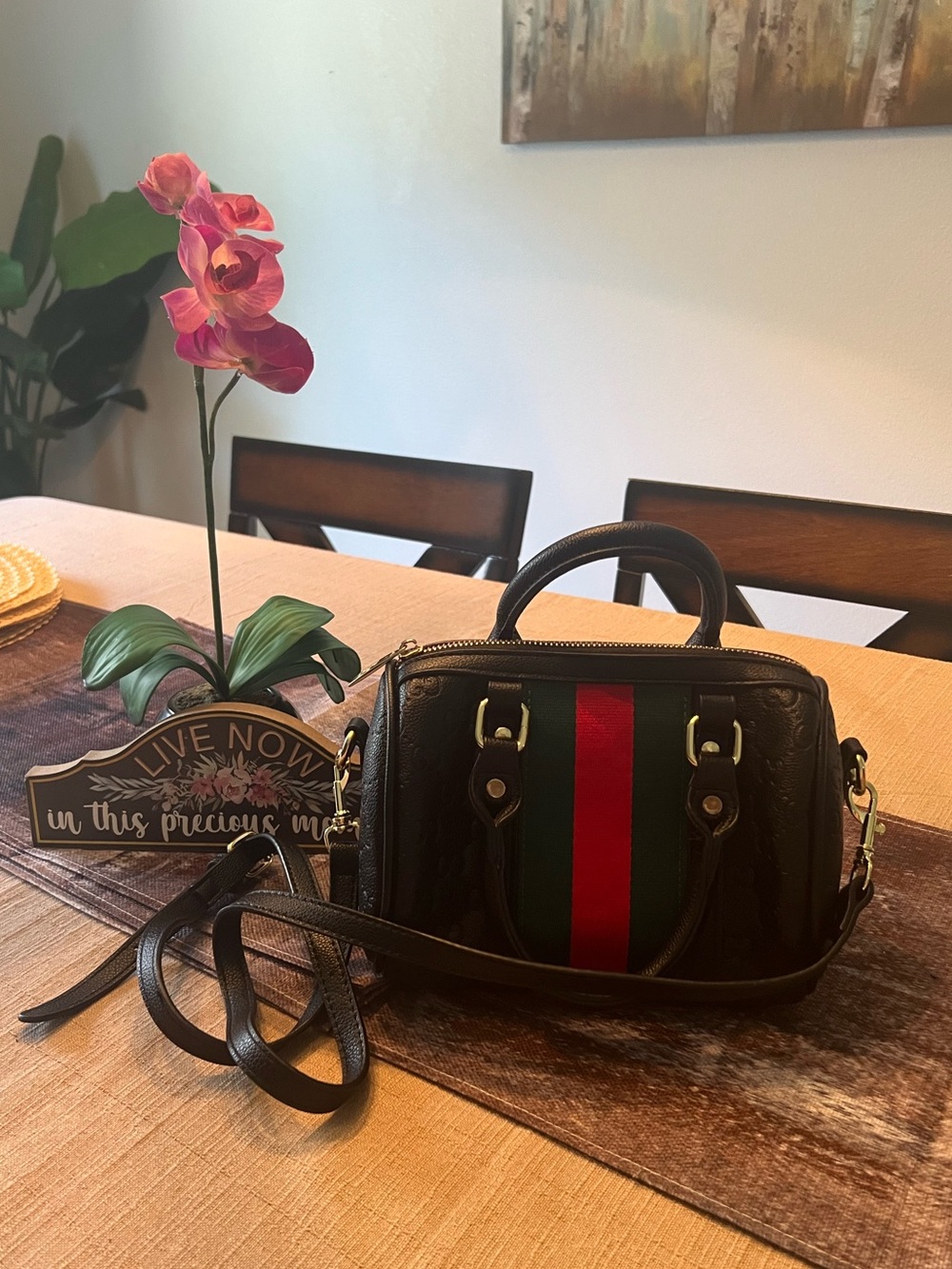Fashion Black Faux Leather Mini Satchel